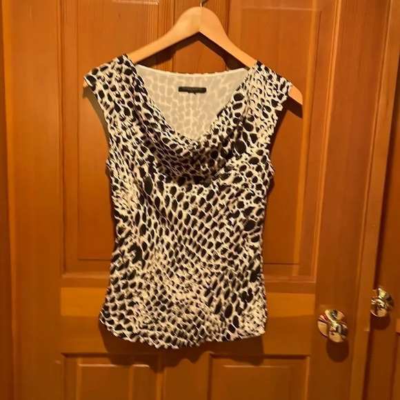 CLASSIQUES Entier silk black and white woman’s top - Picture 1 of 11